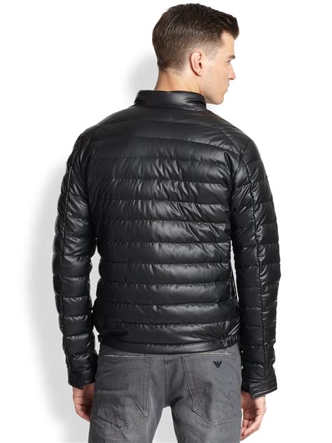 emporio armani fake leather jacket|Emporio Armani leather jacket men.